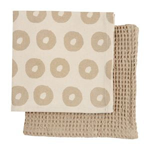 Cream White Dot Towel Set