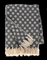 Black & Natural Polka Dot Woven Throw