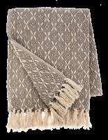 Tan & Natural Diamond Pattern Woven Throw