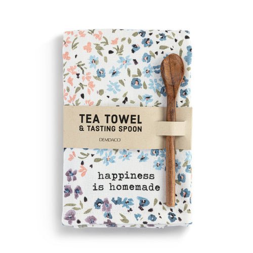 Tiny Floral Kitchen Towel & Tasting Spoon Set