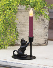 Load image into Gallery viewer, Playful Cat Iron Taper Candle Holder