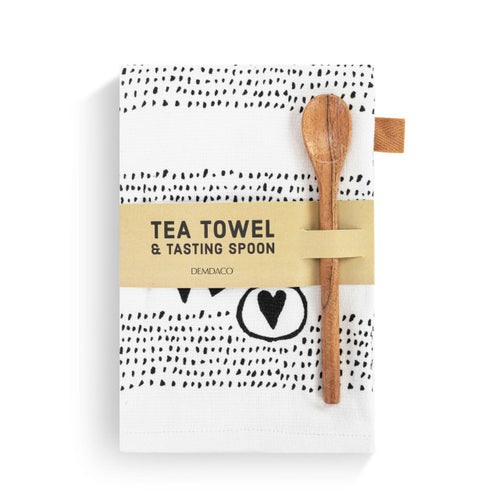 Hearts Kitchen Towel & Tasting Spoon Set