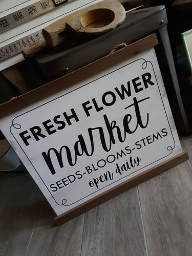 Fresh Flower Market Hanging Wall Plaque