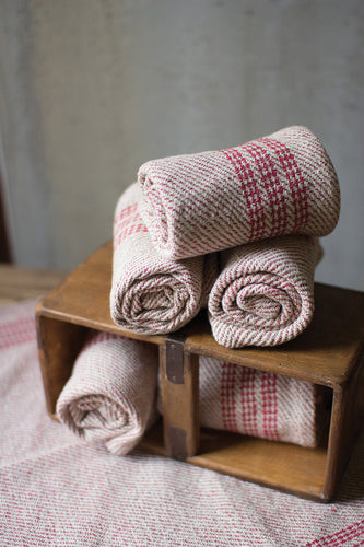 red cotton kitchen towels